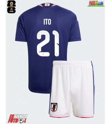 Japón Hiroki Ito #21 Primera Equipación Niños Mundial 2026 Manga Corta (+ Pantalones cortos)